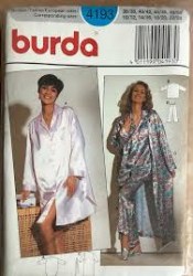 4193 BURDA BUTTON NIGHTSHIRT, PAJAMAS, ROBE PATTERN 10-24  uncut